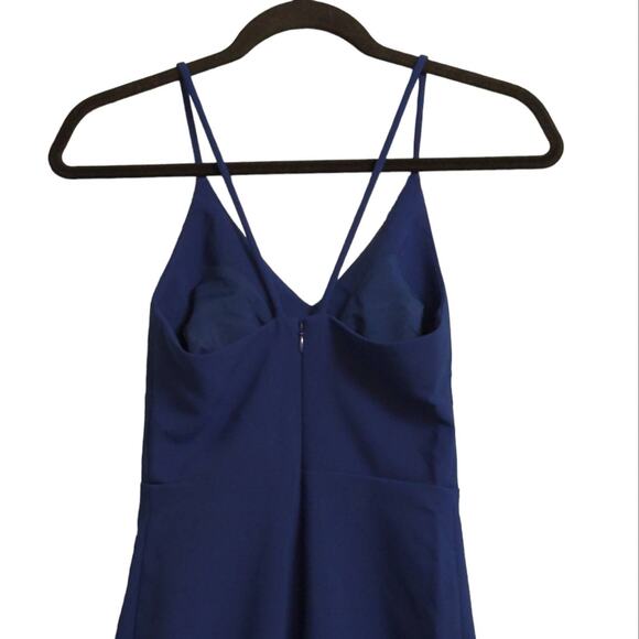Likely Brooklyn Midi Dress Blue Stretch V Neck Sleeveless Slit Party 00 New - Picture 5 of 13